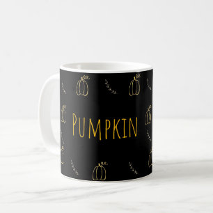 Minimal Pumpkin Line Art Mug