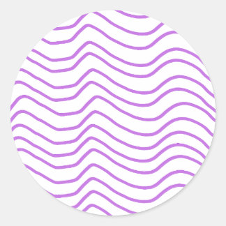 Minimal Purple Wavy Line Round Stickers