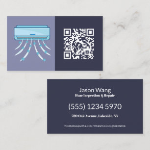 Minimal QR HVAC Business Card