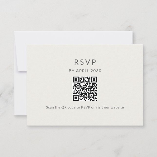 Minimal QR RSVP Wedding Card (Front)
