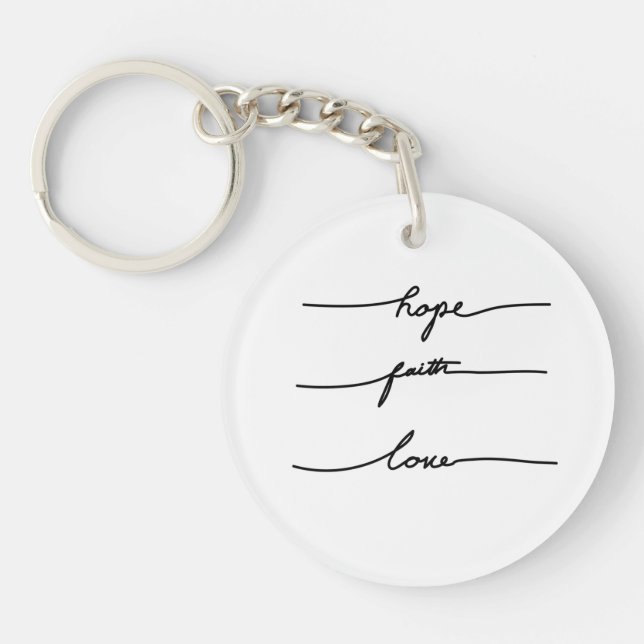 Minimal quote  sticker typography, hand drawn  bab key ring (Front)