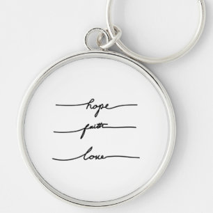 Minimal quote typography hand drawn ink lettering key ring