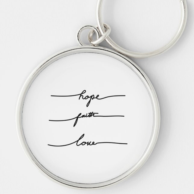 Minimal quote  typography hand drawn ink lettering key ring (Front)