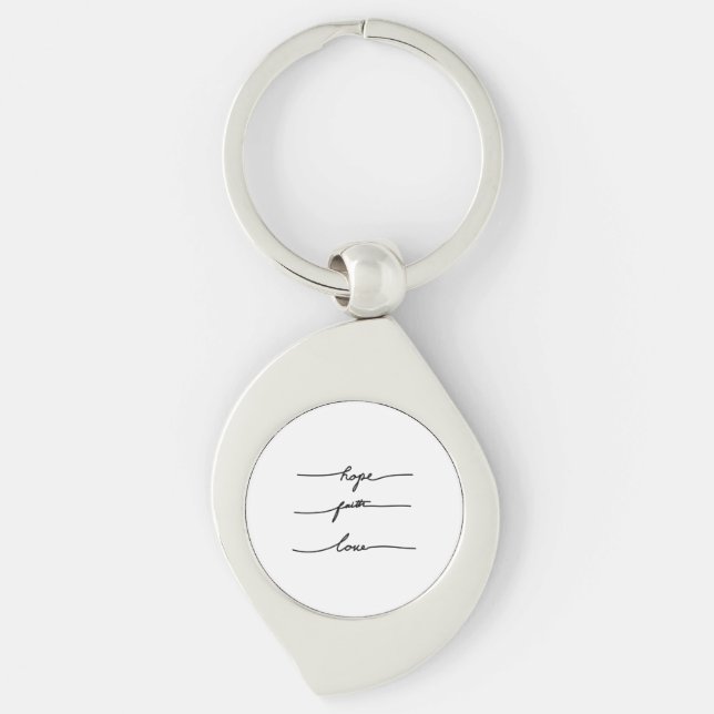 Minimal quote  typography hand drawn ink lettering key ring (Front)