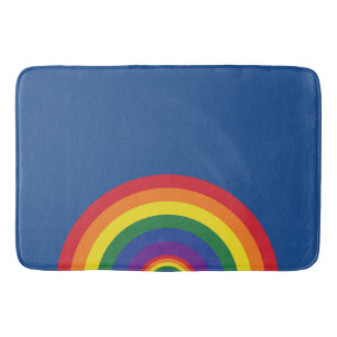 Minimal Rainbow Arch Modern Colourful Statement Bath Mat