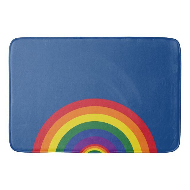 Minimal Rainbow Arch Modern Colourful Statement  Bath Mat (Front)