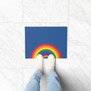 Minimal Rainbow Arch Modern Colourful Statement  Doormat