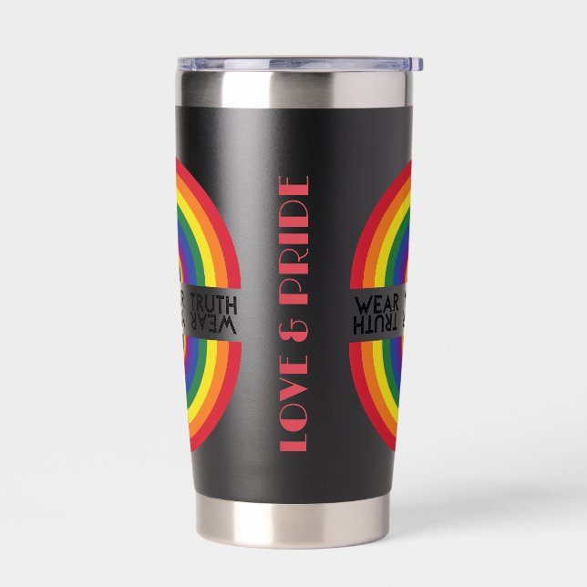 Minimal Rainbow Arch Modern Colourful Statement  Insulated Tumbler (Left)