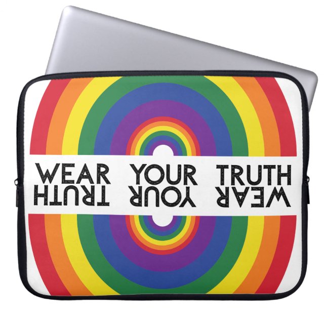 Minimal Rainbow Arch Modern Colourful Statement  Laptop Sleeve (Front)
