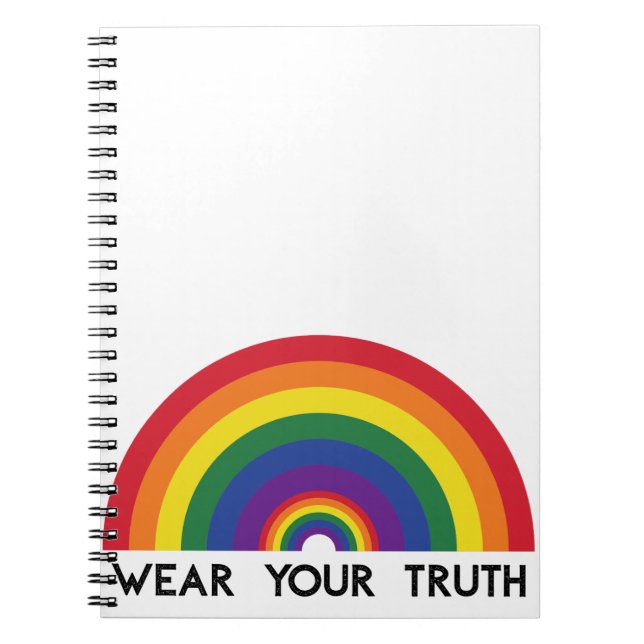 Minimal Rainbow Arch Modern Colourful Statement  Notebook (Front)