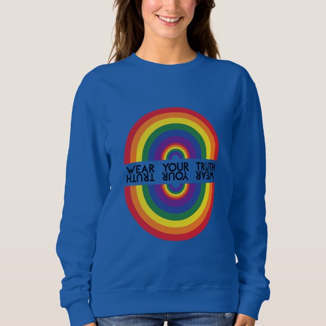Minimal Rainbow Arch Modern Colourful Statement  Sweatshirt (Front)
