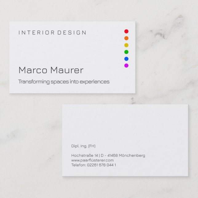Minimal Rainbow Business Card with Pride Colors (Front/Back)