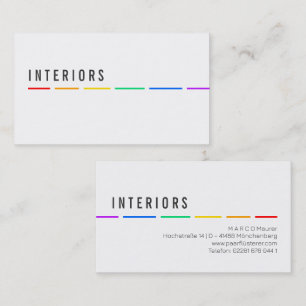 Minimal Rainbow Business Card with Pride Colours