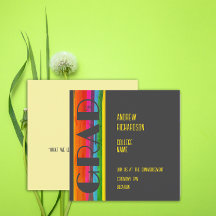 Minimal Rainbow Class of Year Graduation Flat Card