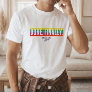 Minimal Rainbow Stripe DONE. FINALLY. Grad Shirt 