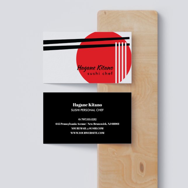 Minimal Ramen Japanese restaurant Sushi chef Business Card (Creator Uploaded)