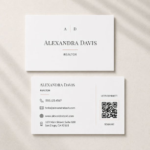 Minimal Realtor QR Code Business Card