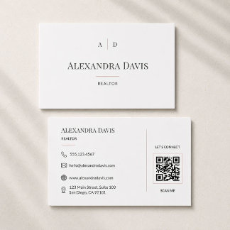 Minimal Realtor QR Code Business Card
