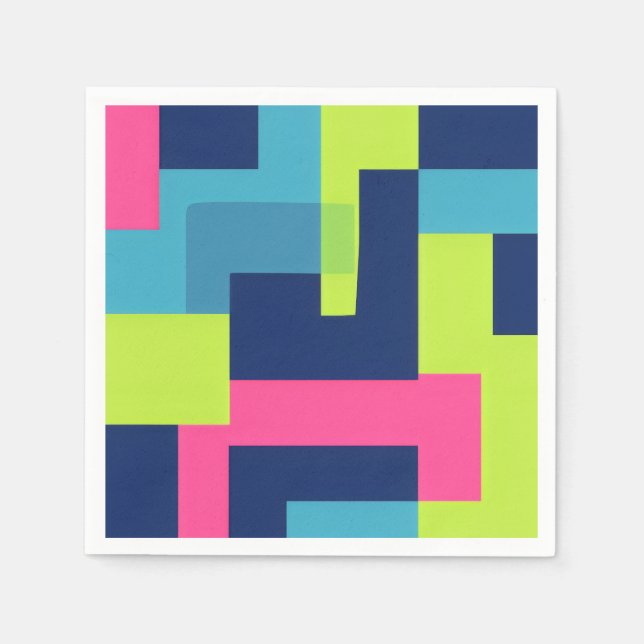 Minimal Rectangles Bold Napkin (Front)