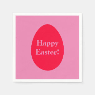Minimal red and pink egg Easter Napkin