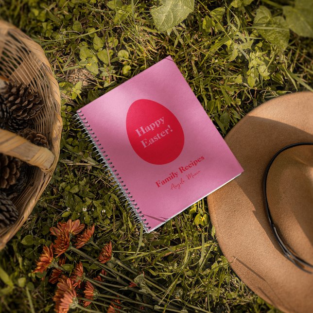 Minimal red and pink egg Easter Notebook (Creator Uploaded)