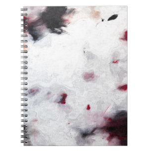 Minimal Red Black White Smoke Abstract Notebook