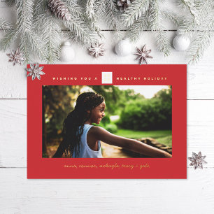 Minimal Red Box Christmas Foil Holiday Card
