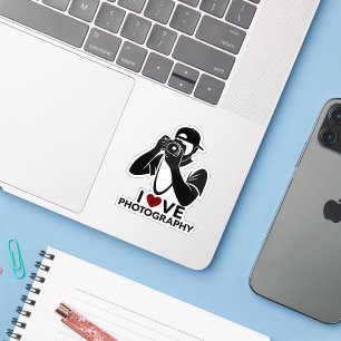 Minimal Red Heart Love Design Kiss-Cut Sticker She