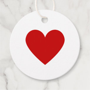 Minimal Red Heart Love Simple Modern Valentine Favour Tags
