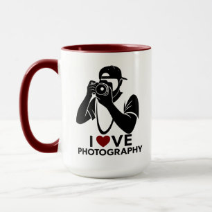 Minimal Red Heart Photography lover Coffee Mug