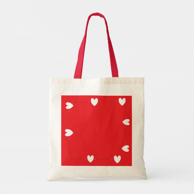 Minimal Red Heart Tote Bag – Cute Love Design (Back)