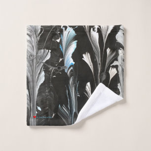 Minimal Red Heart White Black Blue Original Garden Wash Cloth