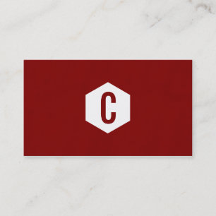 Minimal red hexagon monogramed business cards