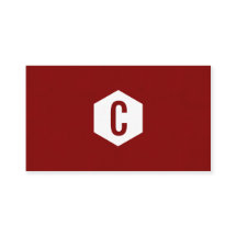Minimal red hexagon monogramed business cards