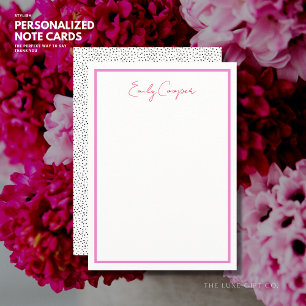 Minimal Red Purple Thank You Card Tiny Polka Dots