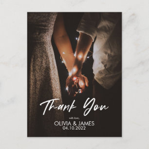 Minimal Replace Your Photo Flat Thank You Postcard