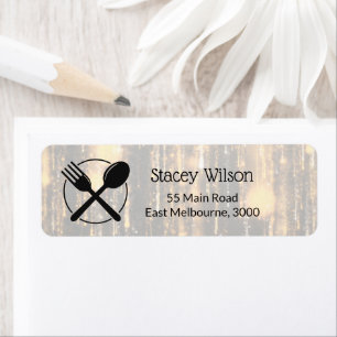 Minimal Restaurant Packaging Label Return Address Label