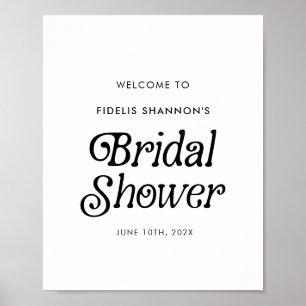 Minimal Retro Bridal Shower Welcome Sign