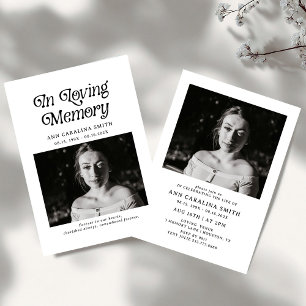Minimal Retro Funeral In Loving Memory Invitation