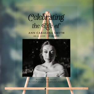 Minimal Retro Funeral Order of Service Sign