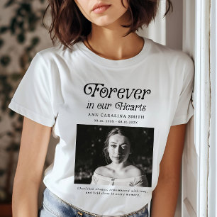 Minimal Retro Funeral Photo Forever In Our Hearts T-Shirt