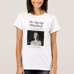 Minimal Retro Funeral Photo In Loving Memory T-Shirt