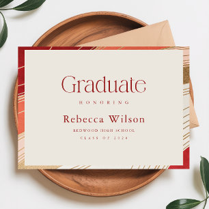 Minimal Retro Graduate Graduation Party Invitation Postcard