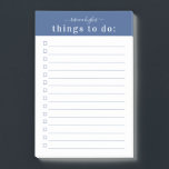 Minimal Retro Typography | Blue Monogram Post-it Notes<br><div class="desc">Personalise with your name or choice of text, or leave blank if desired. These list notepads are perfect for, all kinds of to-do lists. Personalise a set of gorgeous Post It notes for yourself or as a gift. These wonderful little beauties are great for reminders and messages and, when personalised,...</div>