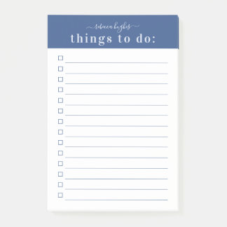 Minimal Retro Typography | Blue Monogram Post-it Notes