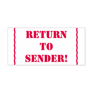 Minimal "RETURN TO SENDER!" Rubber Stamp