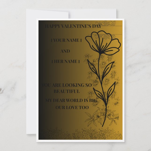 Minimal Romantic Love Greeting Card (Front)