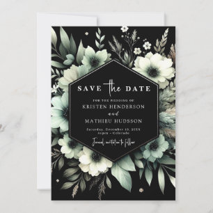 Minimal Romantic Typography Sage Green Wedding  Save The Date
