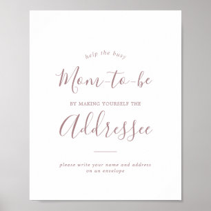 Minimal Rose Gold Baby Shower Address an Envelope Poster