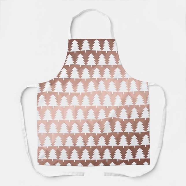 Minimal rose gold geometric xmas trees  apron (Front)